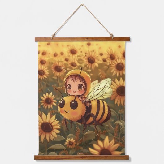 Vlucht van de Bumblebee Rider Hangend Wandkleed (Voorkant)