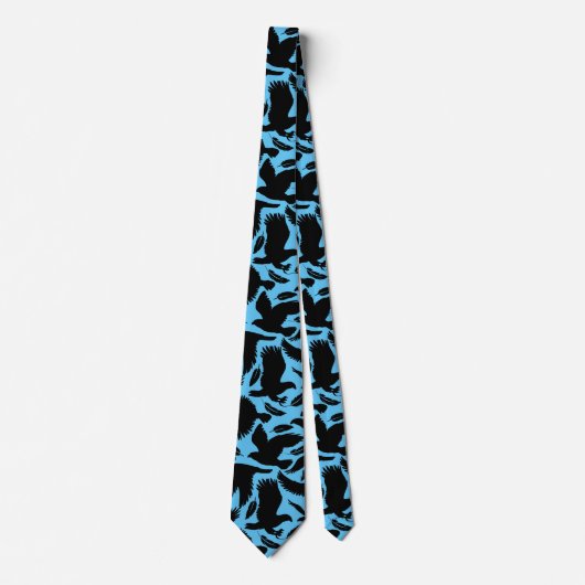 Vlucht van de Eagles zwart.w L blauw BG Stropdas (Voorkant)