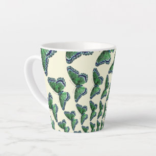 Vlucht van de groene  vlinderpatroon latte mok