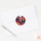 Vlucht van de Phoenix Ronde Sticker (Envelop)