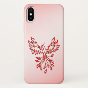 Vlucht van een Phoenix Red op roze iPhone X Hoesje