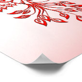 Vlucht van een Phoenix Red op roze Poster (Hoek)