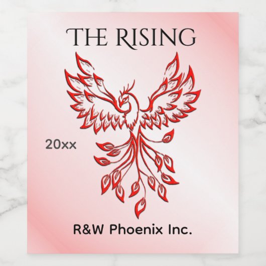Vlucht van een Phoenix Red Wijn Etiket (Enkel label)