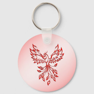 Vlucht van een Phoenix Rood op Roze Sleutelhanger