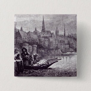 Vlucht van King James Vierkante Button 5,1 Cm