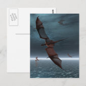 Vlucht van rode dragons over het Zee Briefkaart (Voorkant / Achterkant)