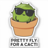  vlucht voor een Cacti Funny Cactus Pun Sticker (Voorkant)