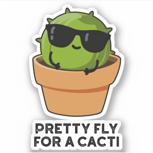 vlucht voor een Cacti Funny Cactus Pun Sticker (Voorkant)