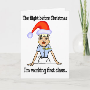 Vlucht voor Kerstmis Feestdagen Kaart