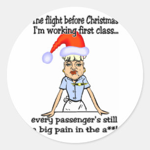 Vlucht voor Kerstmis Ronde Sticker