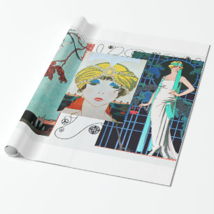 VLUCHTBAAR VOGELS / NACHTE ROOS ART DECO BEAUTY MO CADEAUPAPIER
