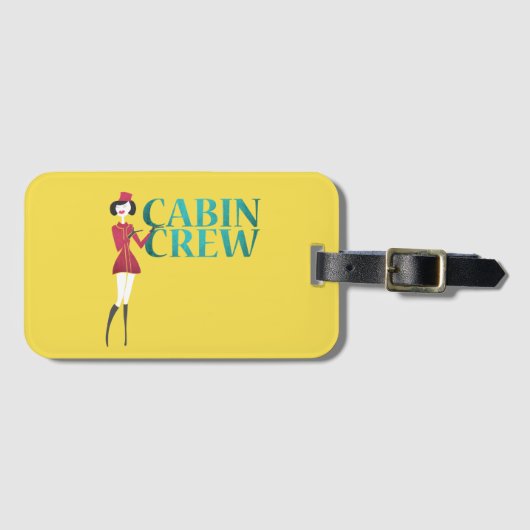 Vluchtbegeleider met typografie van cabinepersonee bagagelabel (Voorkant (horizontaal))