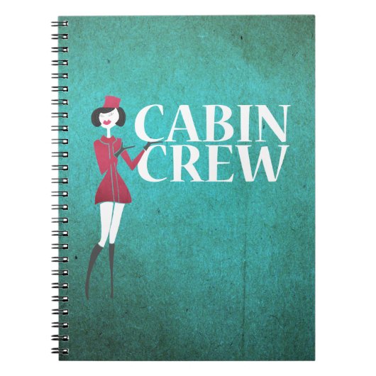 Vluchtbegeleider met typografie van cabinepersonee notitieboek (Voorkant)