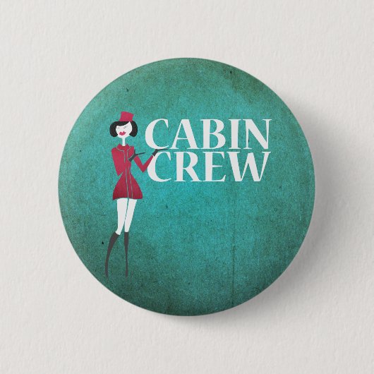 Vluchtbegeleider met typografie van cabinepersonee ronde button 5,7 cm (Voorkant)