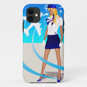 Vluchtbegeleider PNC Boeing Airbus Vliegtuig Reize iPhone 11 Hoesje