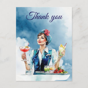Vluchtbegeleiding Air Hostess Dank je Briefkaart