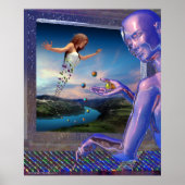 Vluchtelingen in een computer poster (Voorkant)