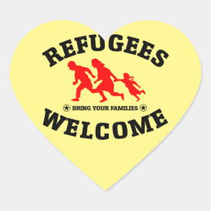 Vluchtelingen Welkom bij je familie Hart Sticker