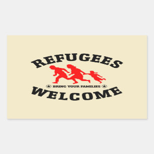 Vluchtelingen Welkom bij je familie Rechthoekige Sticker