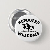 Vluchtelingen Welkom Ronde Button 5,7 Cm (Voorkant /achterkant)