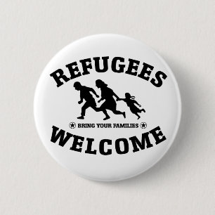 Vluchtelingen Welkom Ronde Button 5,7 Cm