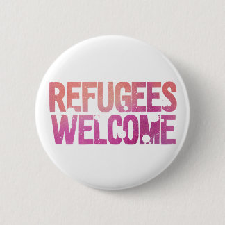Vluchtelingen welkom ronde button 5,7 cm
