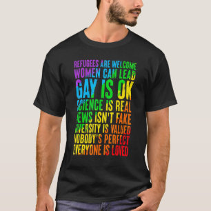 Vluchtelingen zijn welkom Vrouwen kunnen Gay Pride T-shirt