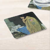 VluchtelingenThanksgiving Vierkante Kartonnen Onderzetter (Schuin)