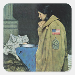 VluchtelingenThanksgiving Vierkante Sticker