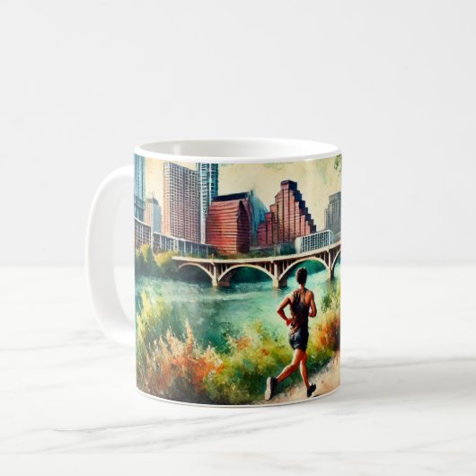 Vluchten naar Austin Texas Koffiemok (Voorkant links)