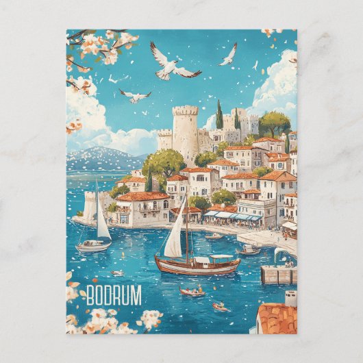 Vluchten naar Bodrum Turkiye Briefkaart (Voorkant)