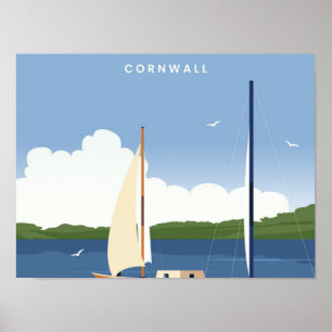 Vluchten naar Falmouth Cornwall Poster
