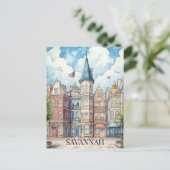 Vluchten naar Savannah Georgia Briefkaart (Staand voorkant)