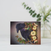 Vluchten van Fantasy Raven Faery Art Briefkaart (Staand voorkant)