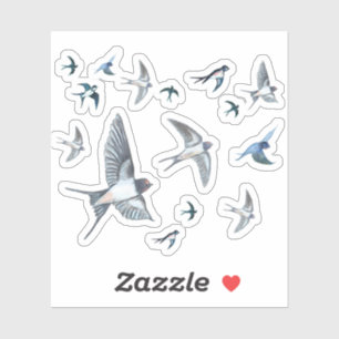 Vluchten van zwaluwen in de vlucht sticker