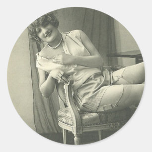 Vluchtige  insteekmeisjes ronde sticker