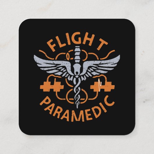 Vluchtparamedisch Vierkante Visitekaartje (Achterkant)