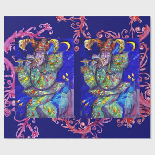 VLUCHTSTAND IN BLUE/Venetië, carnavalsnacht Cadeaupapier (Vlak)