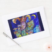 VLUCHTSTAND IN BLUE/Venetië, carnavalsnacht Rechthoekige Sticker (Envelop)