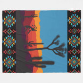 Vlute afspeelwoestijnlandschap Kokopelli Fleece Deken (Voorkant (Horizontaal))
