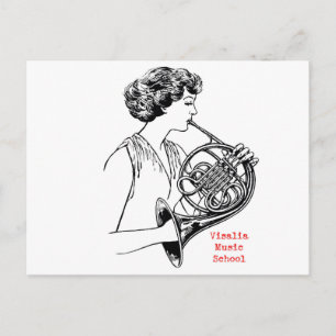 VMS French Horn Woman Briefkaart