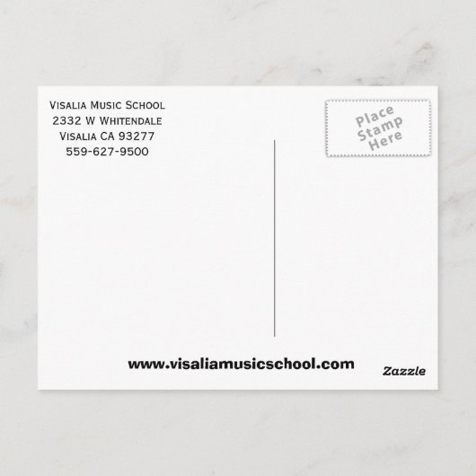 VMS Saxophone Briefkaart (Achterkant)