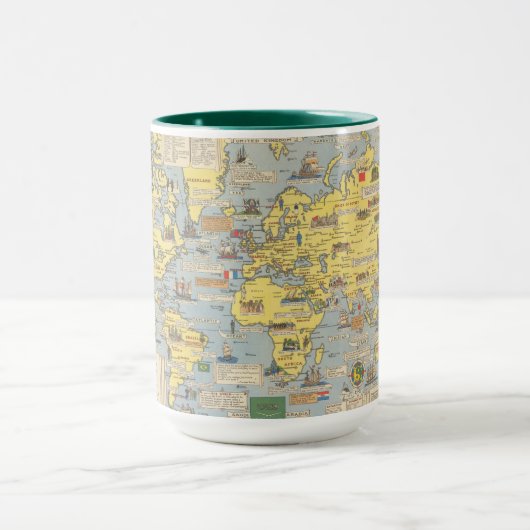 VN-kaart van de wereld Mok (Midden)