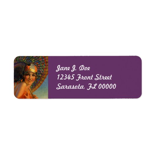 VNTG Flapper Modes Cloche Parasol Adreslabel Etiket (Voorkant)