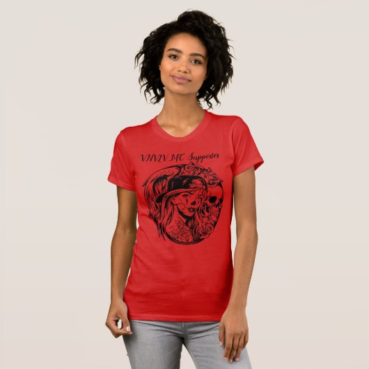 VNVLV MC Lady's Support Shirt - met Lady en Skul (Voorkant volledig)