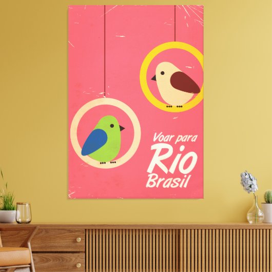 Voar para Rio, Brasil reisposter. Canvas Afdruk (Insitu (Woonkamer))
