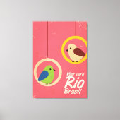 Voar para Rio, Brasil reisposter. Canvas Afdruk (Voorkant)