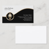 Vocal Coach Carte de visite Gold Microphone Icon (Devant / Derrière)