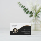 Vocal Coach Carte de visite Gold Microphone Icon (Debout devant)