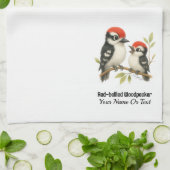 Vocale roodbuikspecht theedoek (Gevouwen)